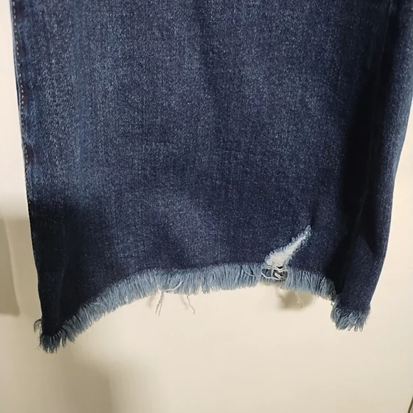 Mica Los Angeles Womens 18W Jeans Dark Wash High Rise Distressed Frayed Bootcut - Picture 6 of 9